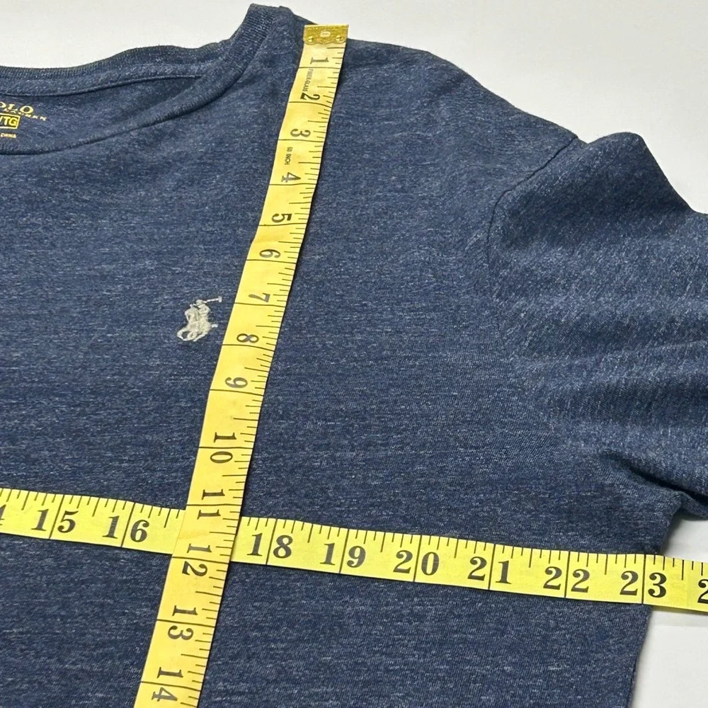 Polo Ralph Lauren Mens Crew Neck T Shirt XL Long Sleeve Pony Cotton Blue‎ Layers